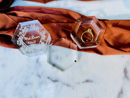Clear Acrylic Ring Box (Customized)
