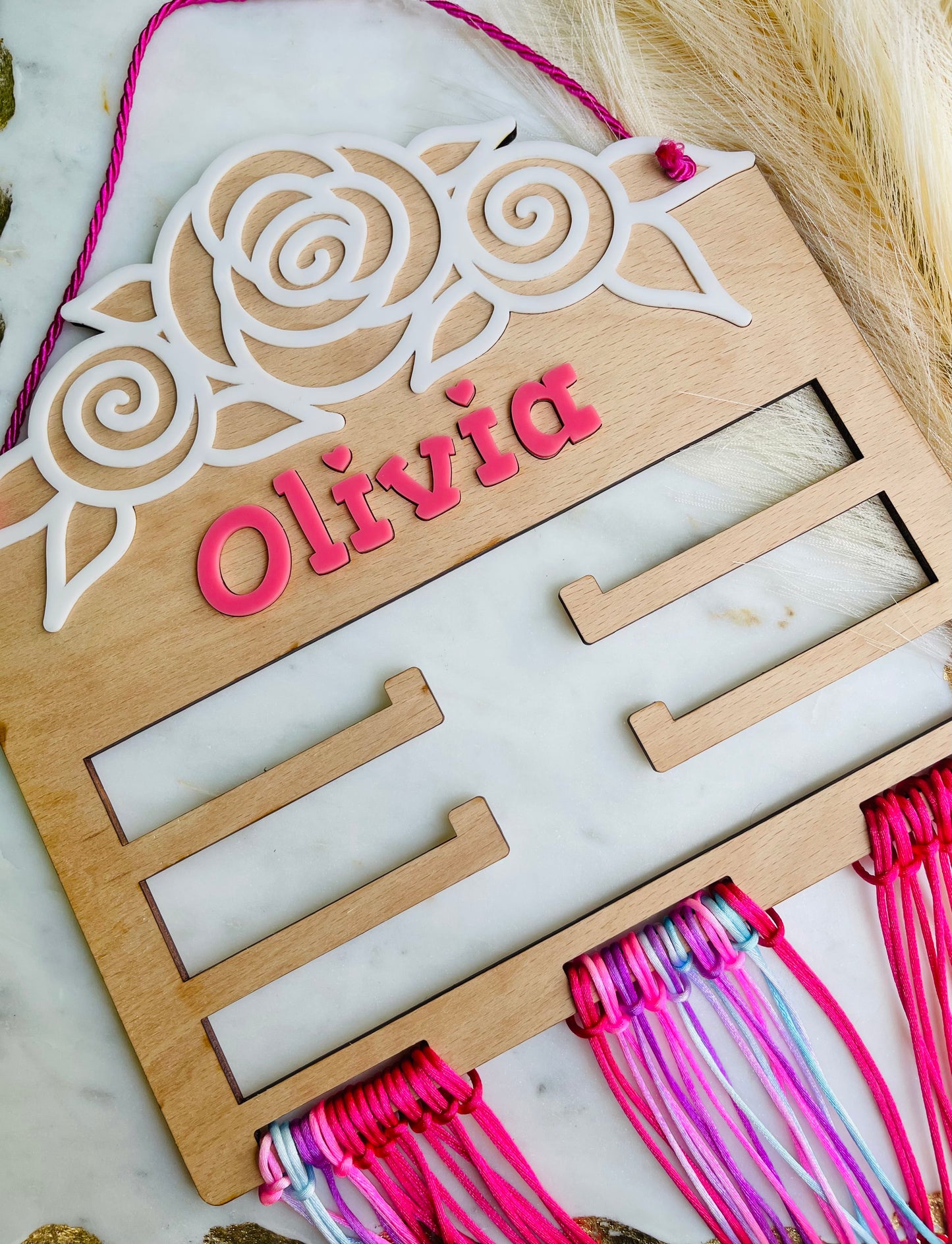 Floral Bow Holder/Hair accessories Organizer