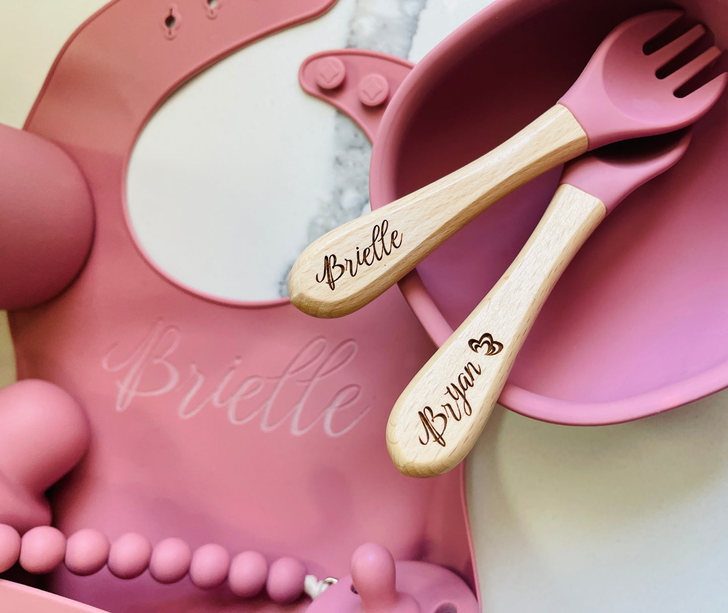 7 Piece Silicon Bib/Feeding Set