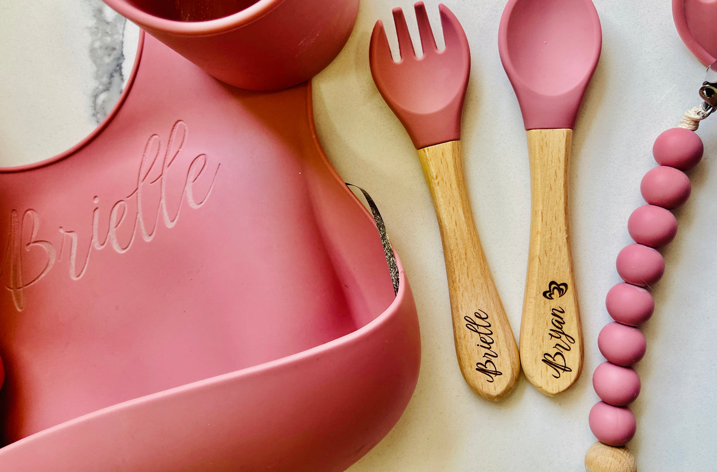 7 Piece Silicon Bib/Feeding Set