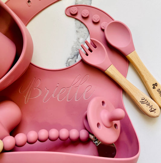 7 Piece Silicon Bib/Feeding Set