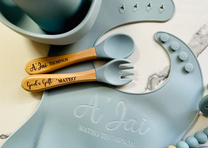 7 Piece Silicon Bib/Feeding Set