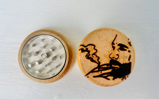 Wooden 55mm Herb Grinder w/ Metal Lining