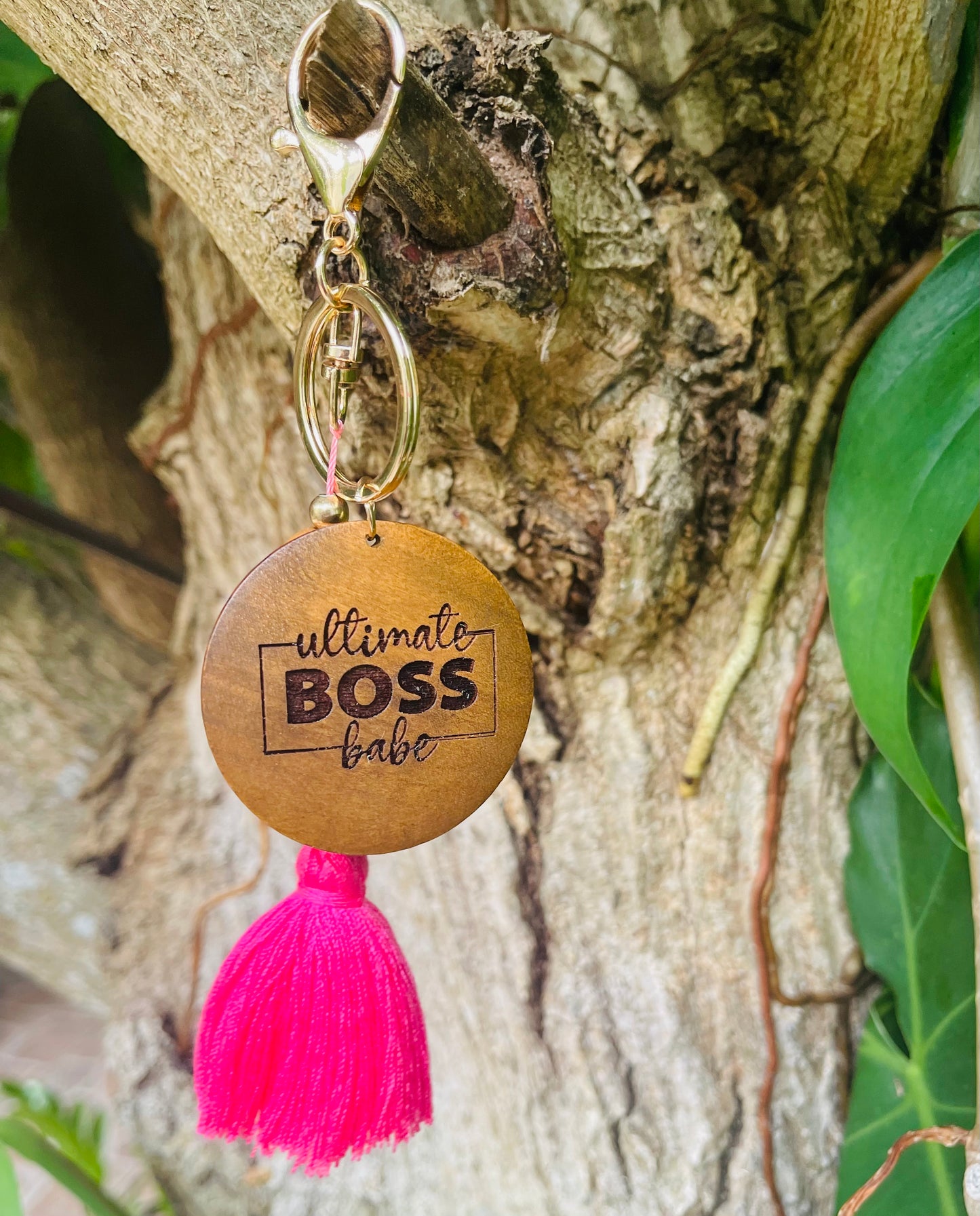 Disc Beaded Keychain W/Tassel