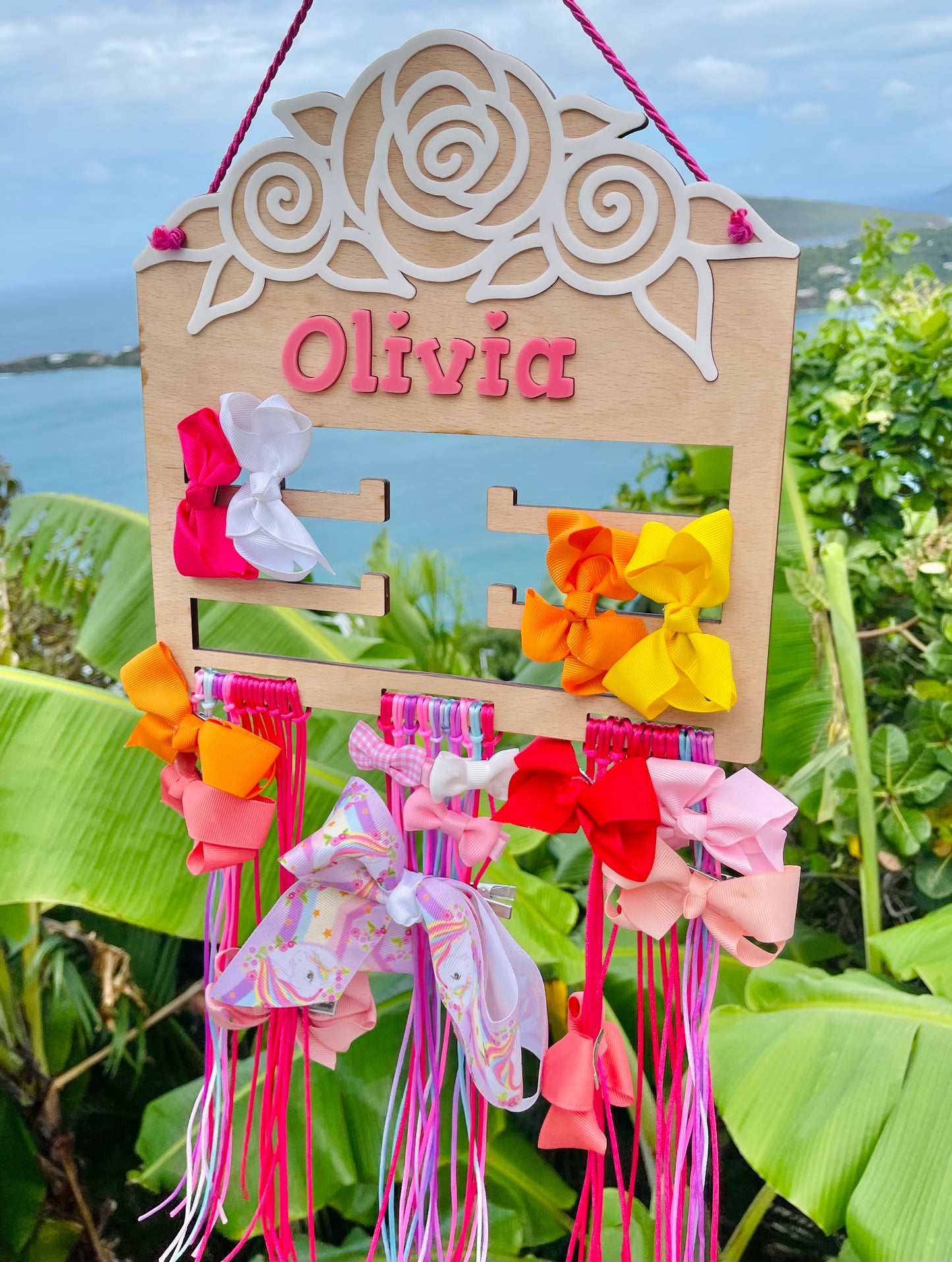 Floral Bow Holder/Hair accessories Organizer