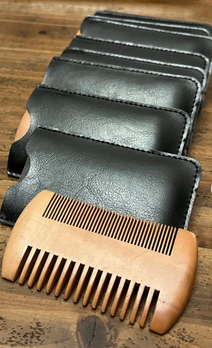 Sandalwood Beard Comb w/ Case (Customized)