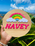 Rainbow Cloud Wall Sign