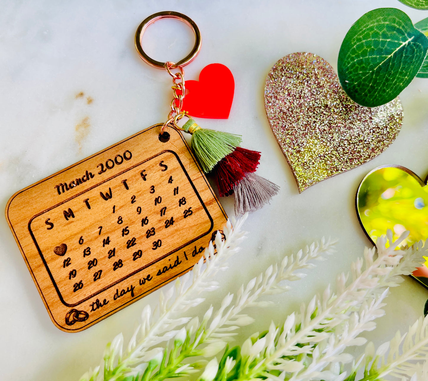 The day We Said “I Do” & The Day We Met Key Chain
