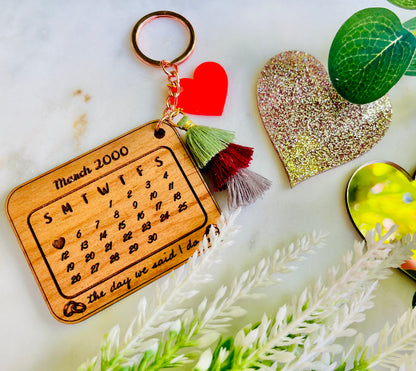 The day We Said “I Do” & The Day We Met Key Chain