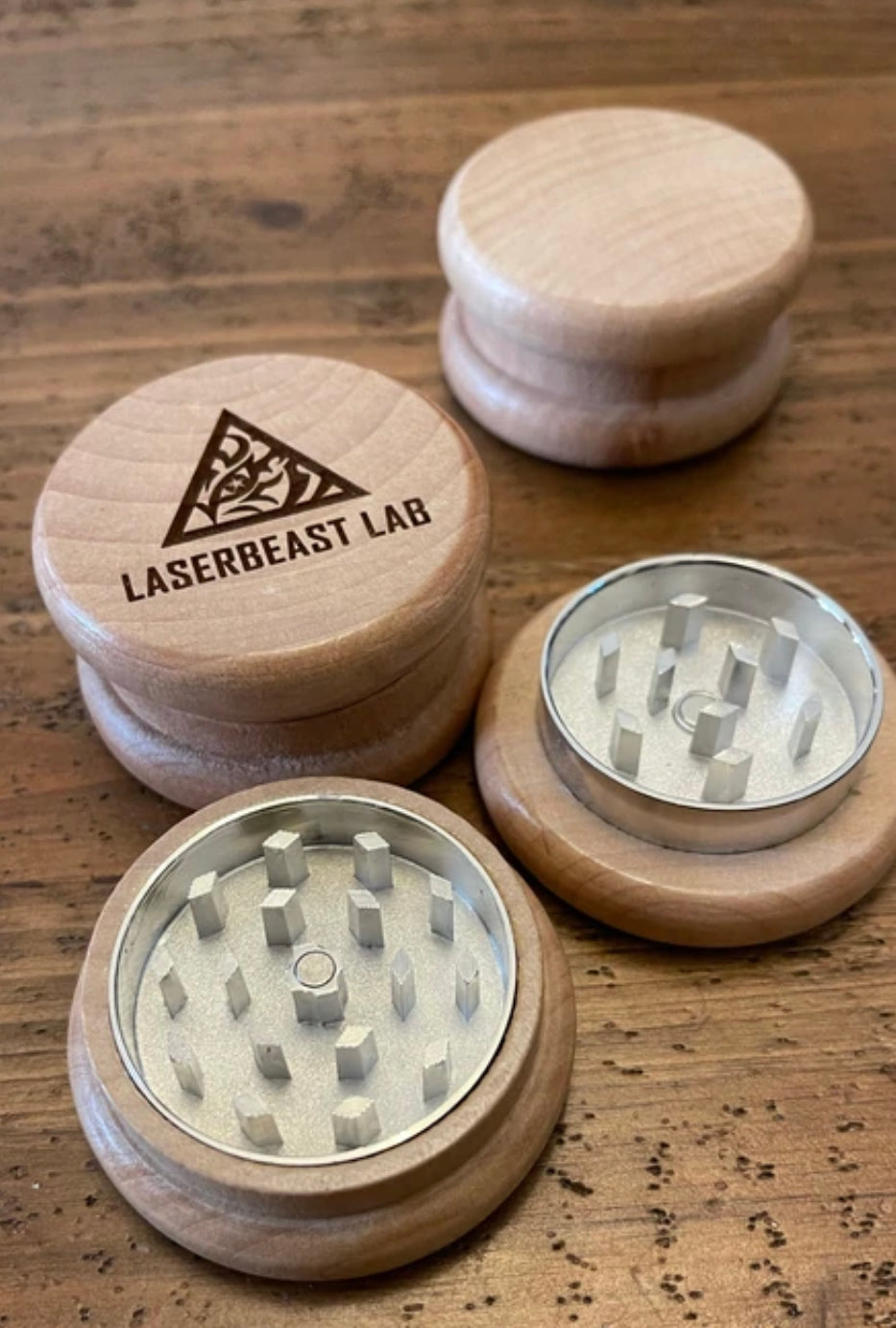 Wooden 55mm Herb Grinder w/ Metal Lining