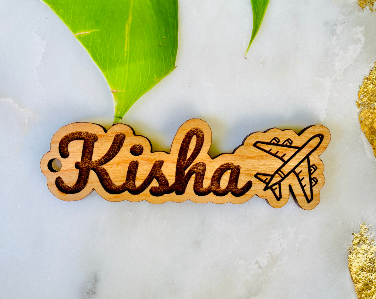 Deluxe Wood/Mirror NAME Acrylic Key Chain