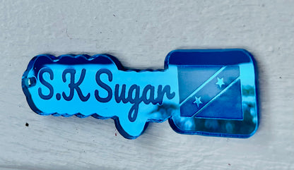 Deluxe Wood/Mirror NAME Acrylic Key Chain
