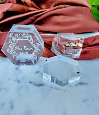 Clear Acrylic Ring Box (Customized)