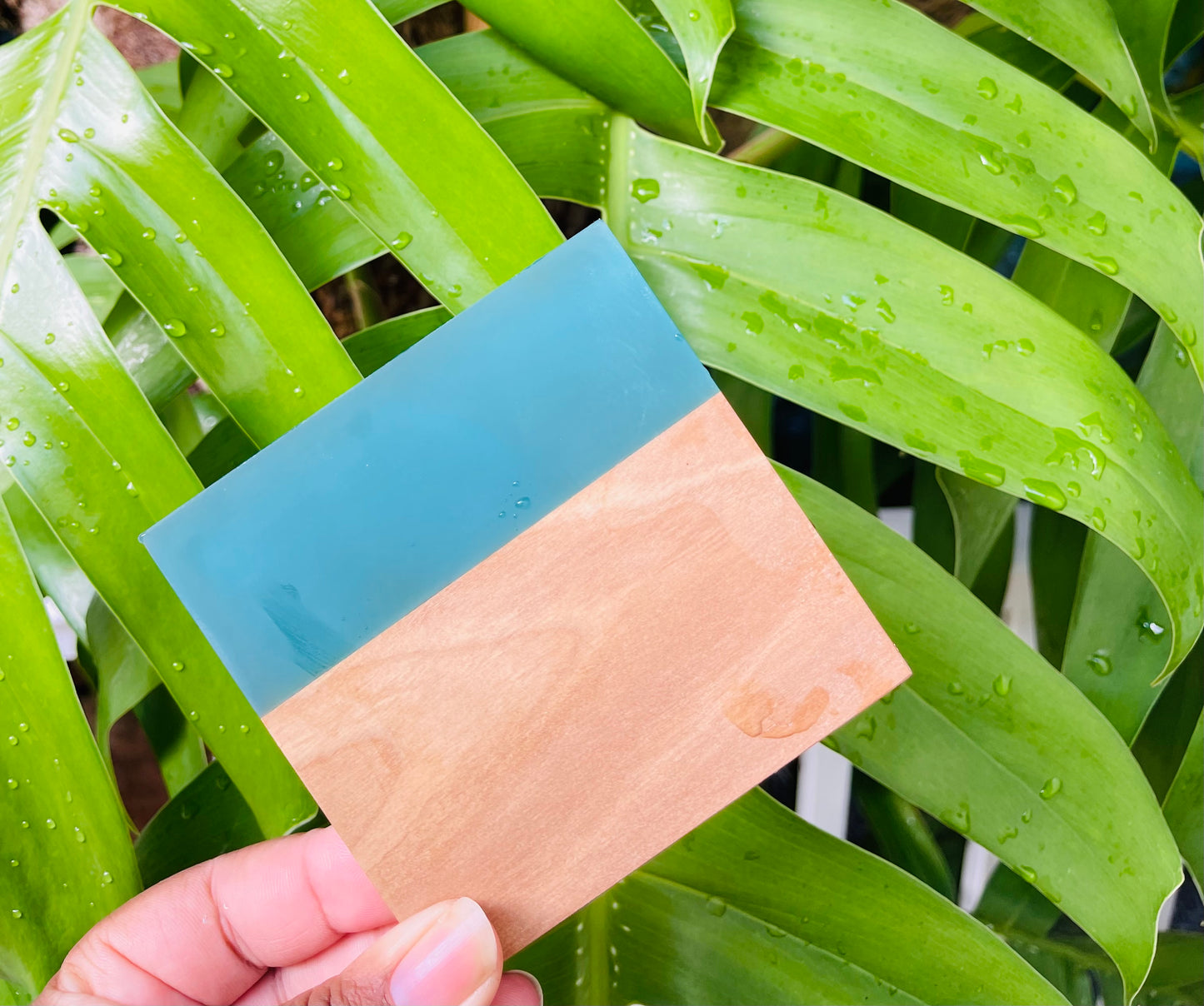 Rectangular Olive Wood Resin Board & Coasters Set (Custom Engraved)