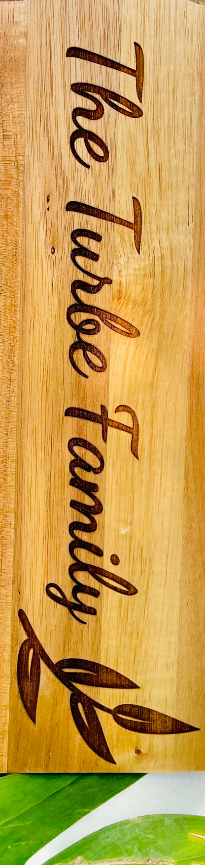 Acacia Serving Board With Bark (Custom Engraving)